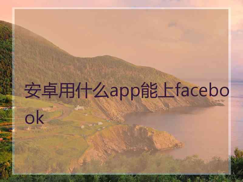 安卓用什么app能上facebook