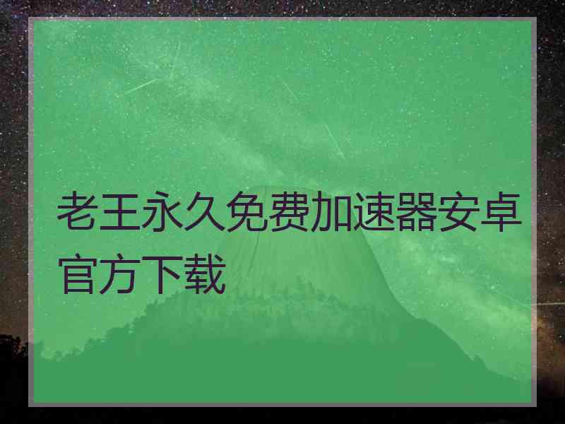 老王永久免费加速器安卓官方下载